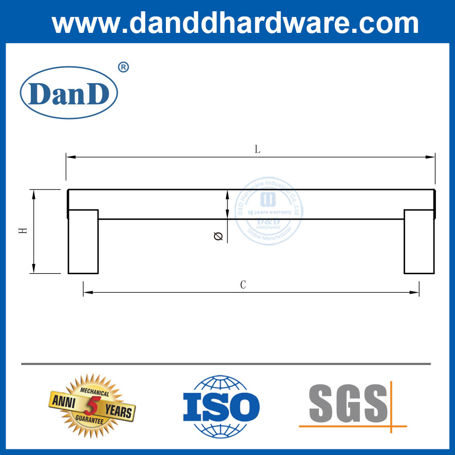 Poignées de tiroir en acier inoxydable Poignées de cuisine pour les armoires-DDFH030