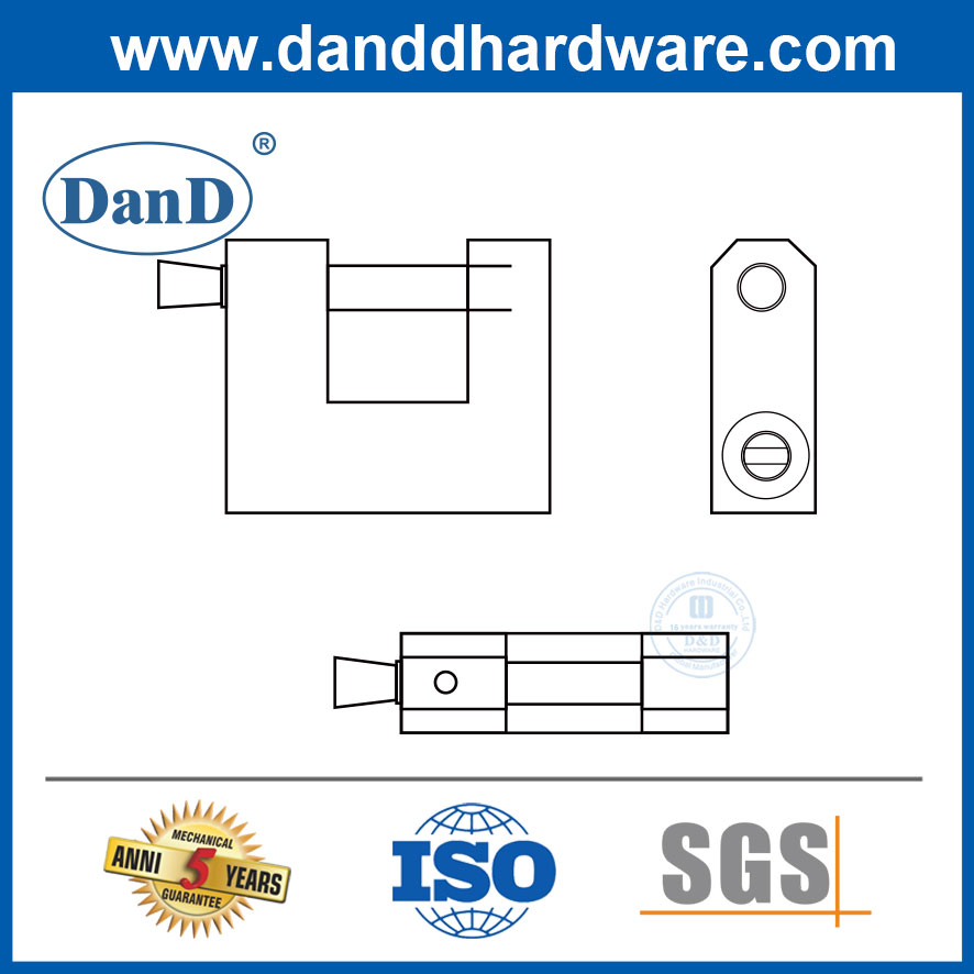 Verrouillage de porte de sécurité de haute qualité Calangle en acier inoxydable pour entrepôt Garage-DDPL008