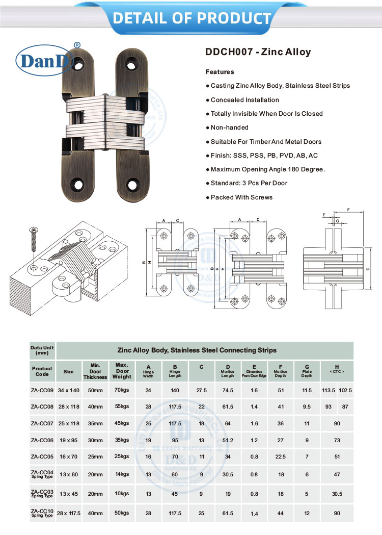 Charni&egrave;re de porte en laiton antiqe