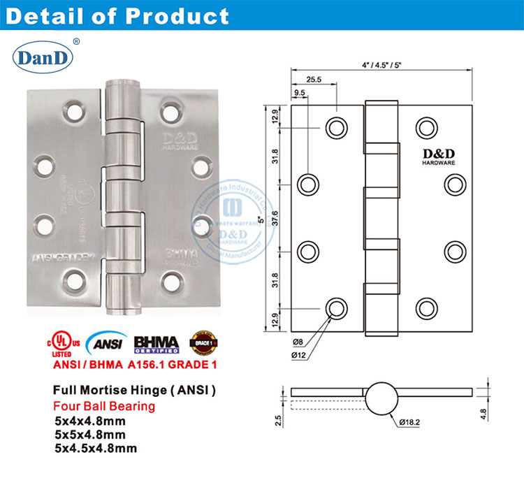 Charni&egrave;re de porte ignifuge
