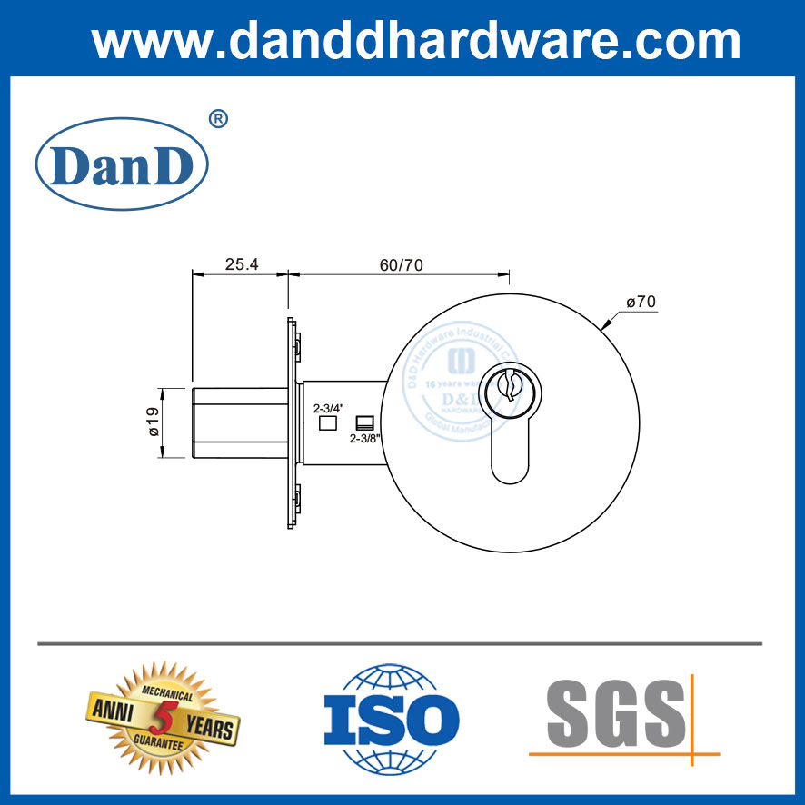 Cylindre à bouteille sans cylindre serrures d'entrée de porte et de mâts de masse-ddlk022