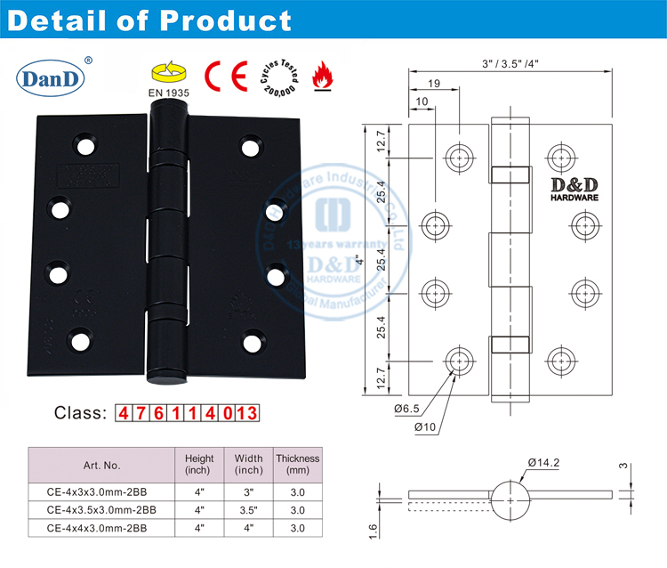 Charni&egrave;re de porte noire