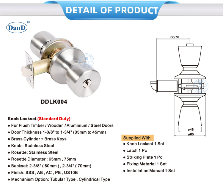 Sentes de verrouillage de porte commerciale