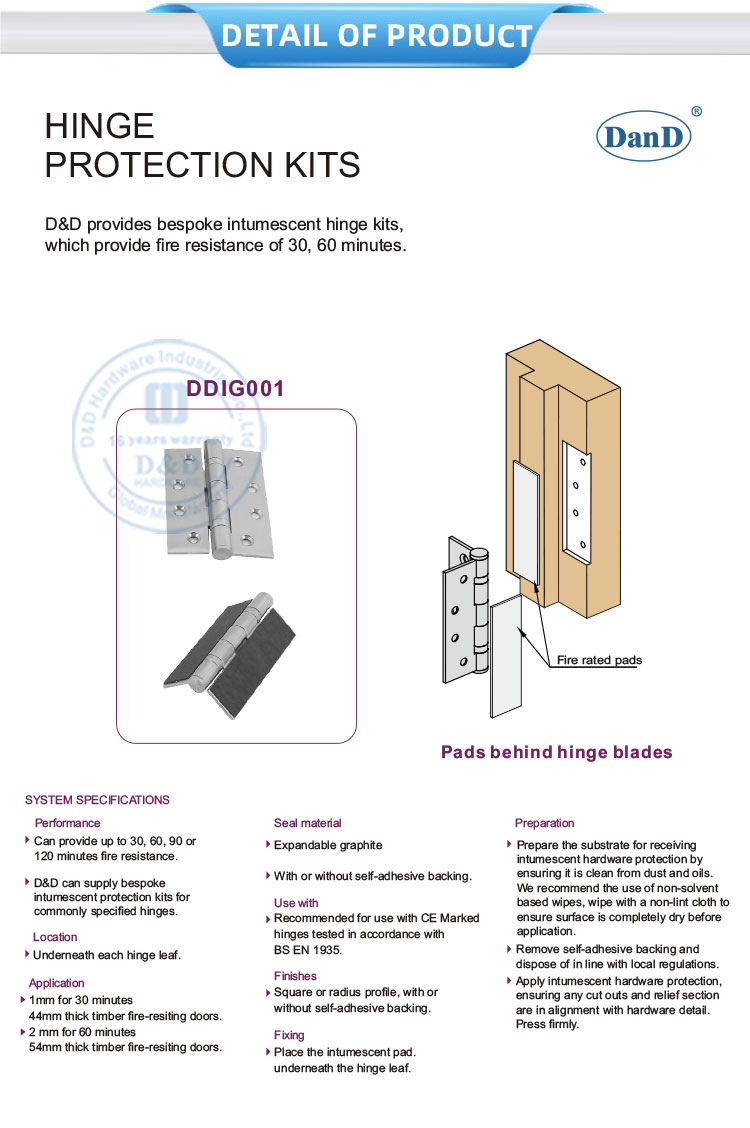 Kits de protection de la charni&egrave;re