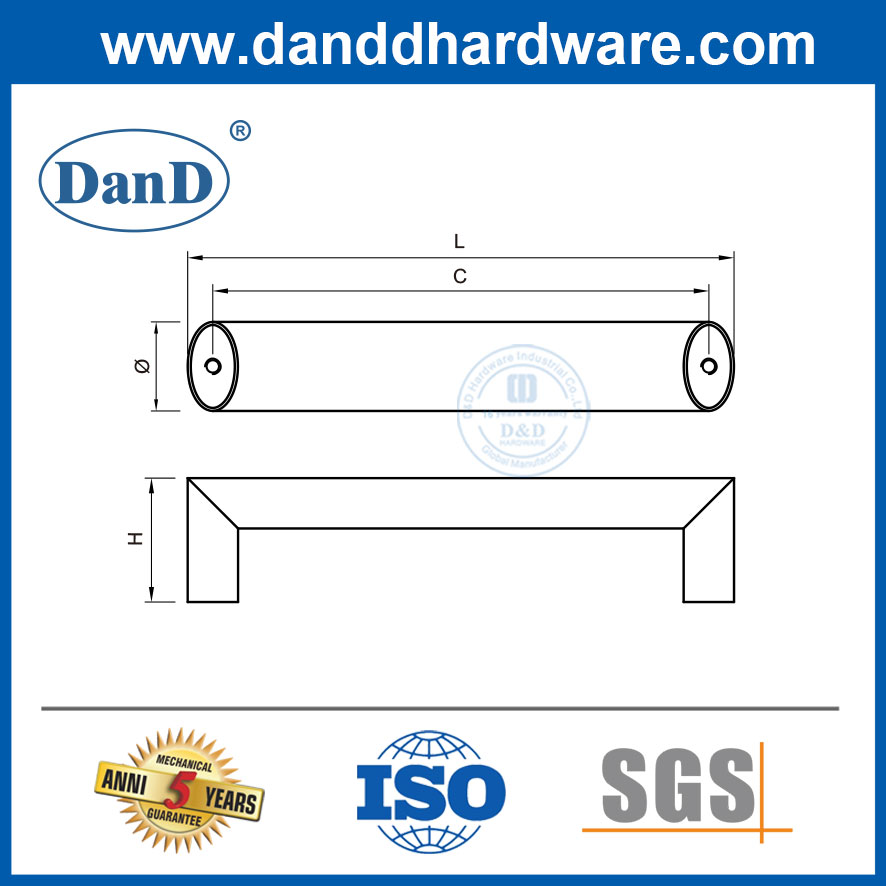 Armoire en acier inoxydable Pull Hardware Cabinet de salle de bain Poigrés-DDFH036