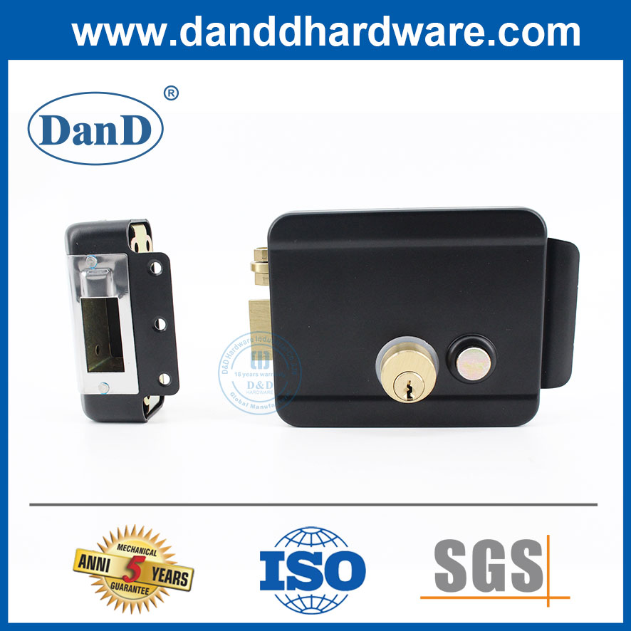 LATCH DE PORTE DE SÉCURITÉ LATCH 3 ROND BLACK BLACK ELECTRIC RIM LOCK SET-DDRL042