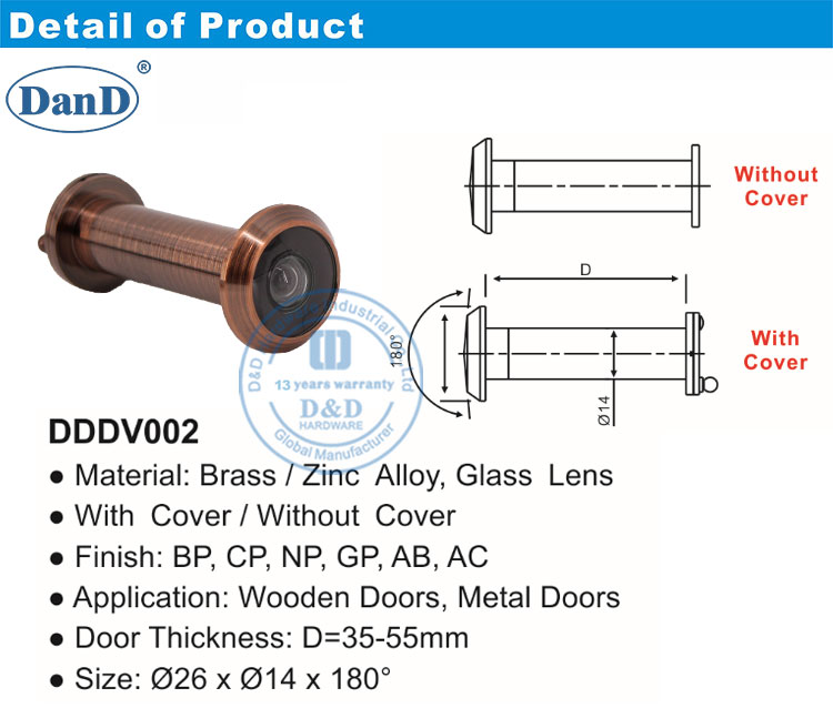 Portide de porte grand angle