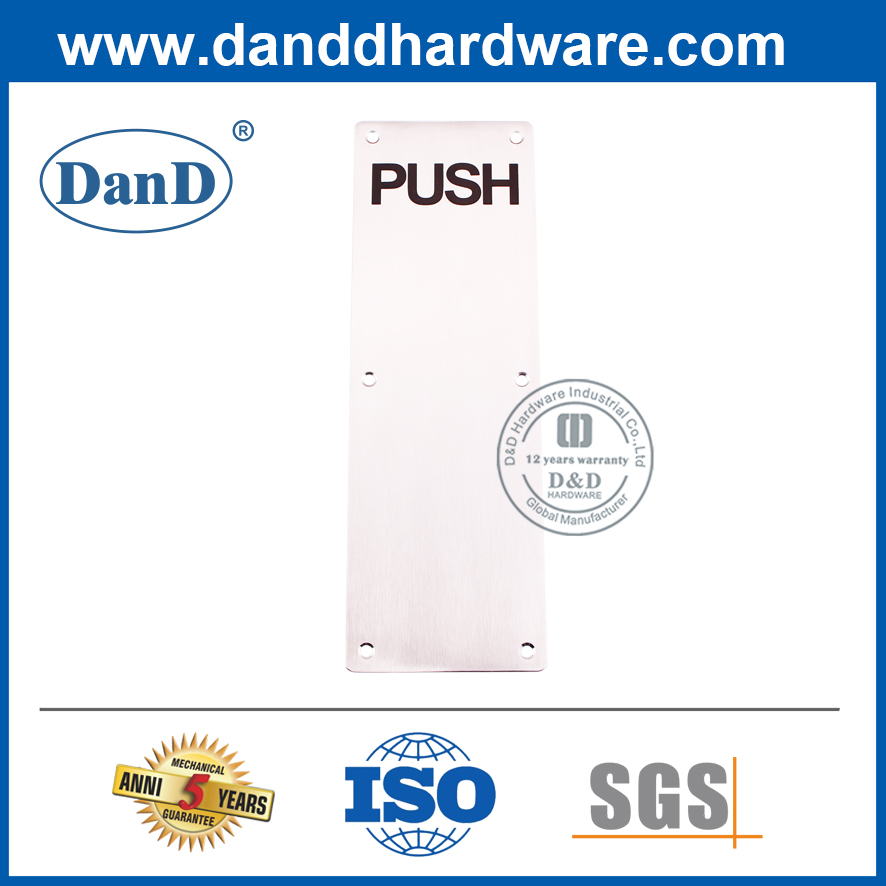 Plaque de signe en acier inoxydable de haute qualité pour Push-DDSP005