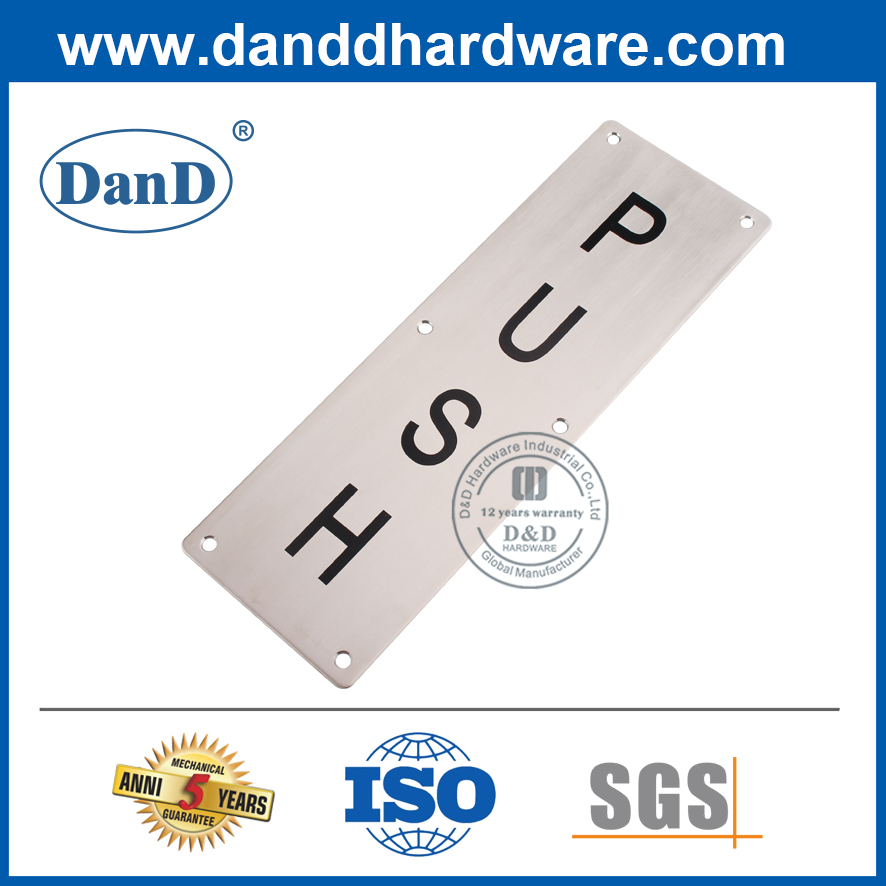 Plaque de signalisation de type ronde en acier inoxydable pour la porte du bois-DDSP006