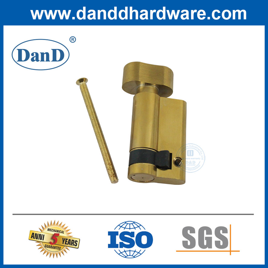 Collindre de verrouillage de porte à demi-cylindre en laiton massif 45 mm pour la porte en bois-DDLC009