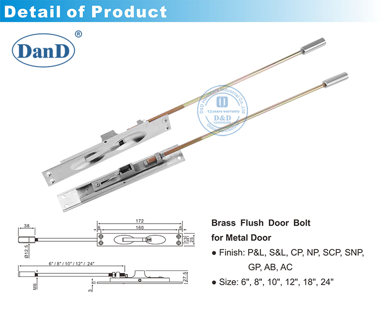 boulon de porte cach&eacute; en laiton massif