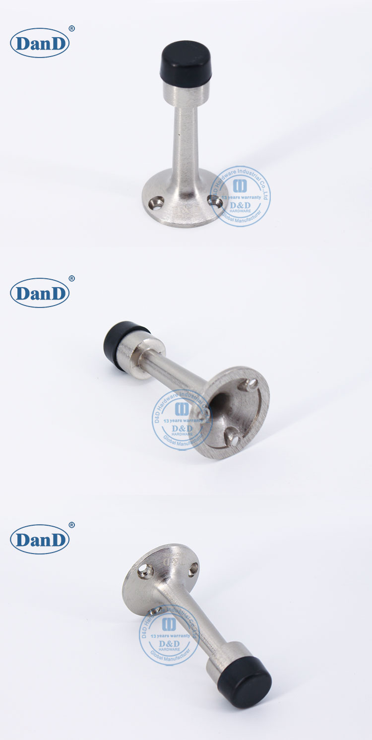 Arr&ecirc;t de porte chrom&eacute;e en satin