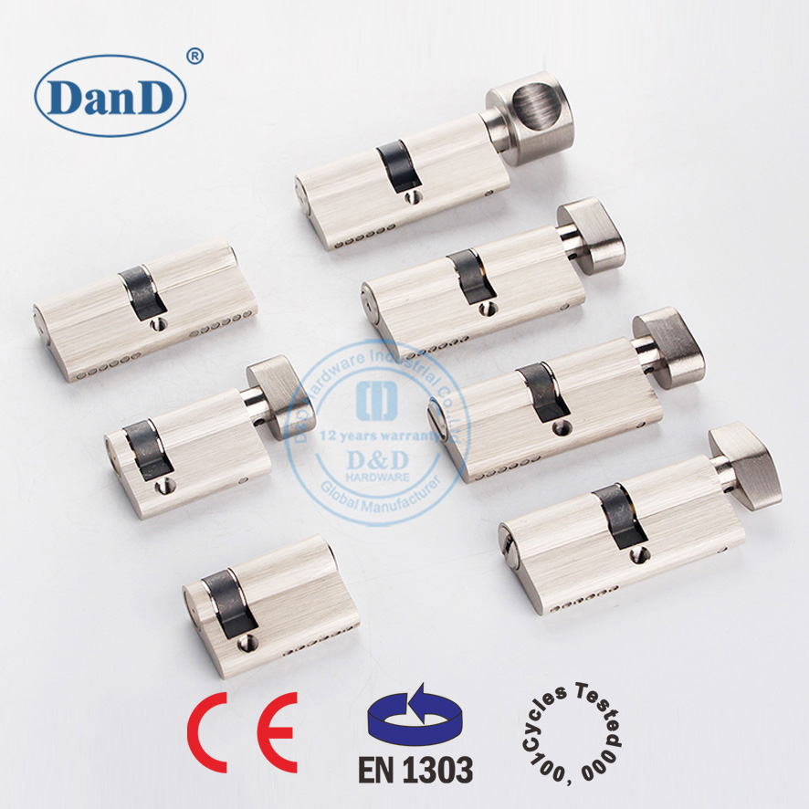 EN1303 Euro Profil Mortise Lock Cylindre Cylindre de porte en laiton massif - DDLC001-70MM-SN