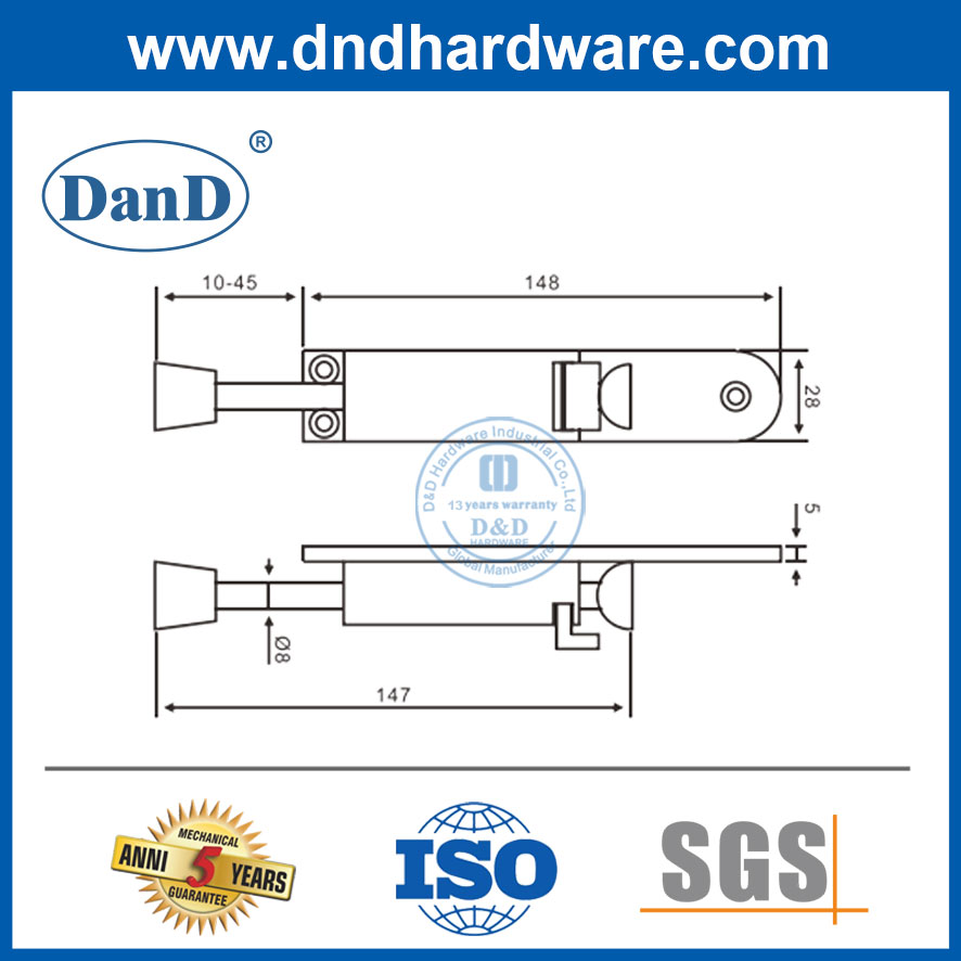 Porte de porte à pied de haute qualité de haute qualité Porte en acier inoxydable STOP-DDDS034