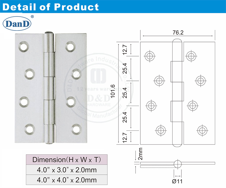 Hardware &agrave; pointe de rivette en acier inoxydable