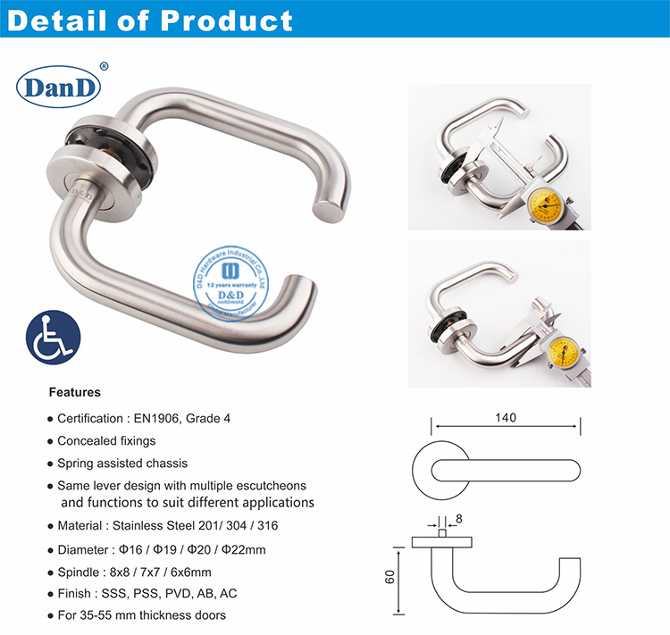 Poign&eacute;es de porte en bois et quincaillerie D et D