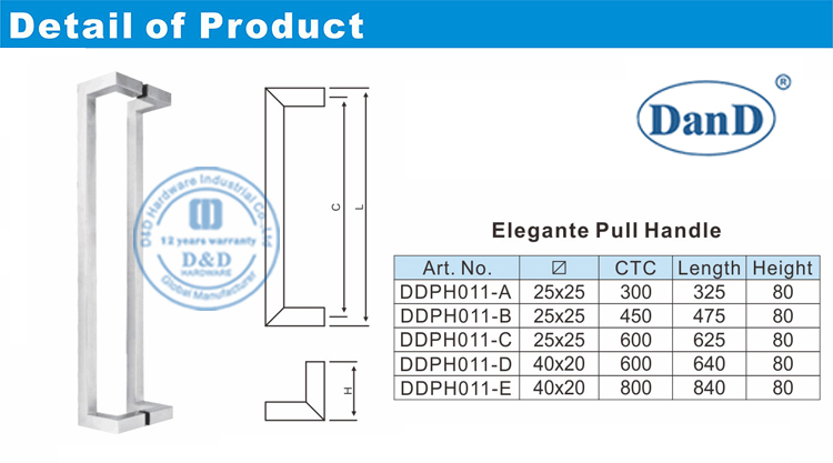 Poil de porte en verre Handles-D &nbsp; et &nbsp; d &nbsp;