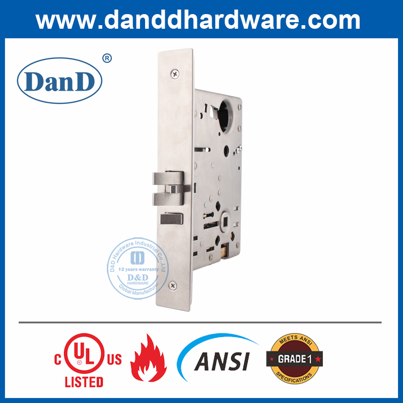 ANSI Grade 1 SS304 Auxiliary Dead Latch Mortrice Door Lock-Ddal31