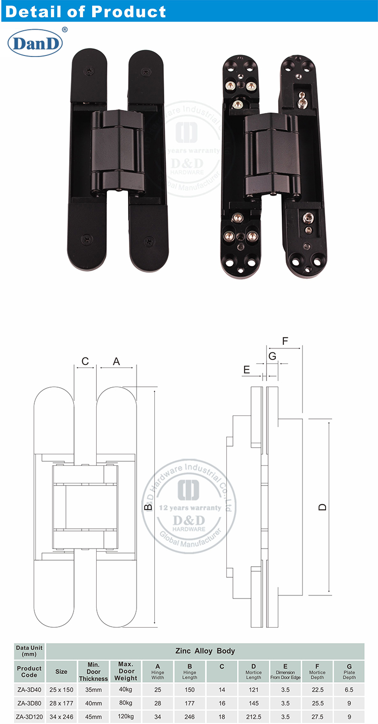 Black Minged Hinge-D et D Hardware