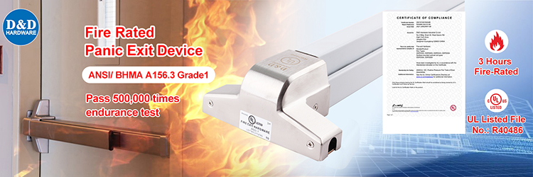 Barre de panique de porte d'urgence