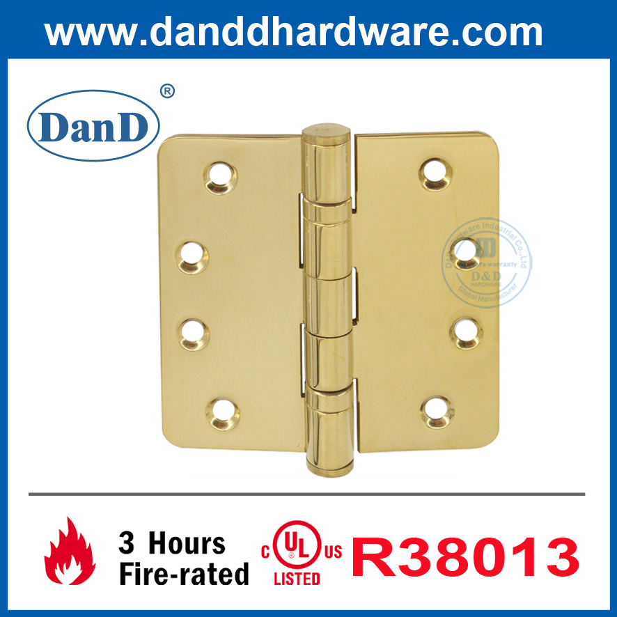 Ul en laiton poli en acier inoxydable à l'extérieur de la porte rond dorée dorée-DDSS001-Fr-4x4x3