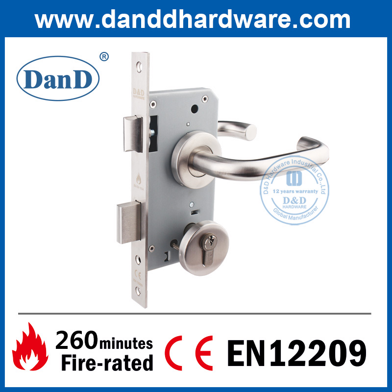 BS EN12209 en acier inoxydable 304 Euro Fire classé Morture Door Lock-DDML009 