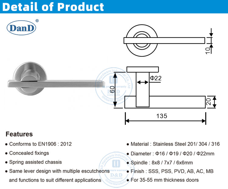 Poign&eacute;e de porte int&eacute;rieur 