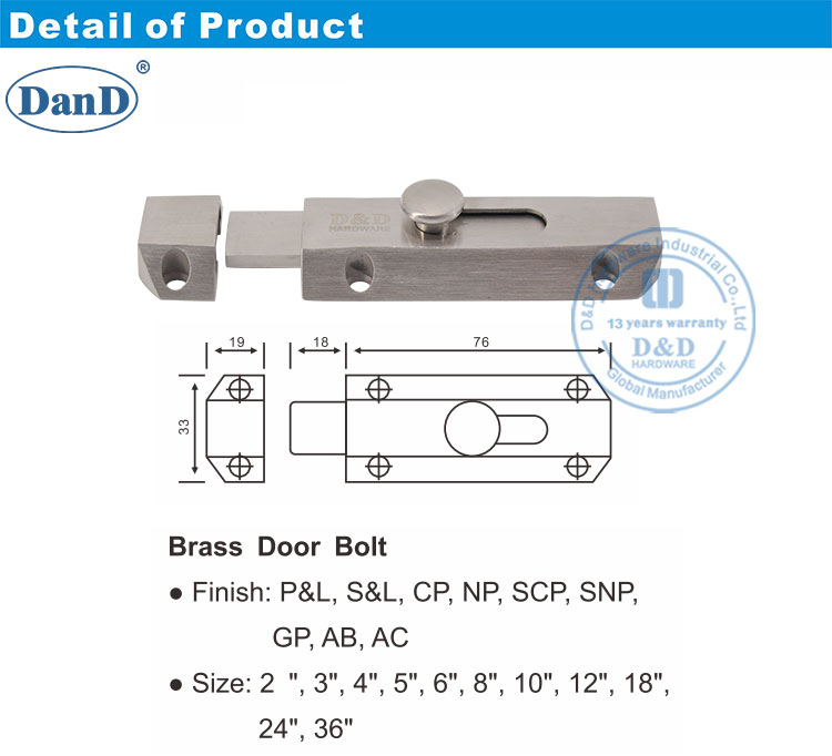 Boulon de tour 3 pouces