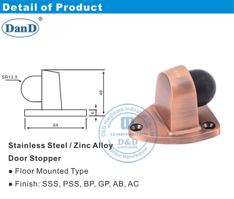 Bouchon de porte en cuivre antique