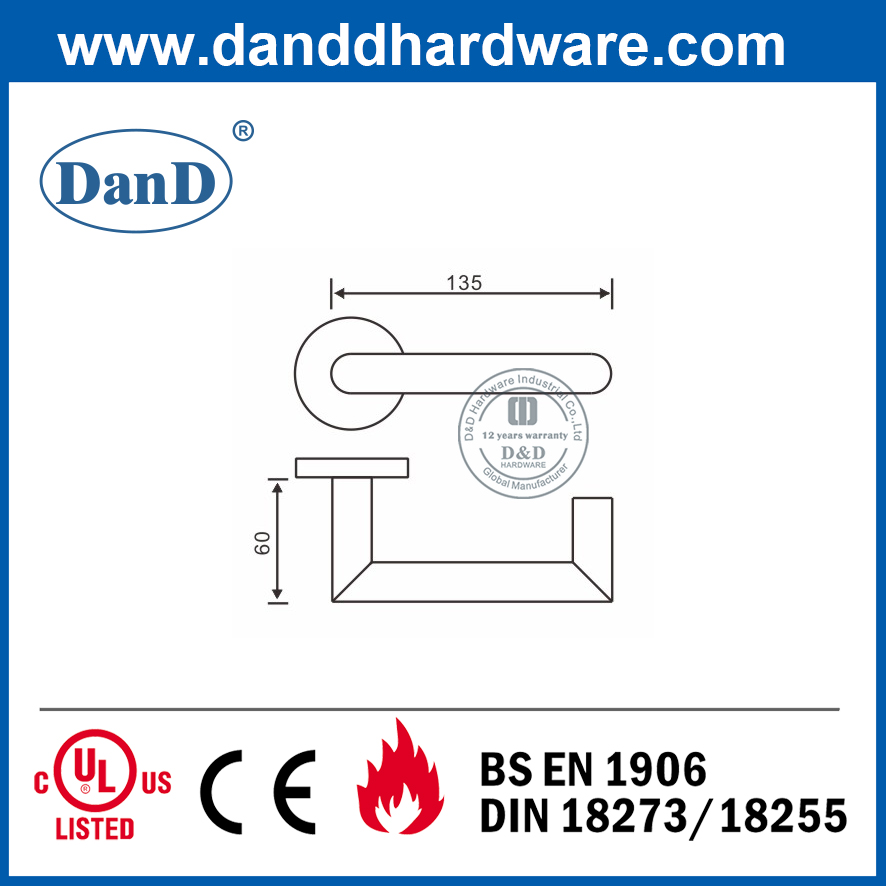 SUS304 Type Type Mitred Mitère contemporain Poignée de porte-DDTH027