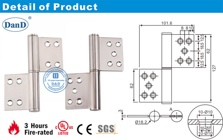Hinge-D de la porte du drapeau et D