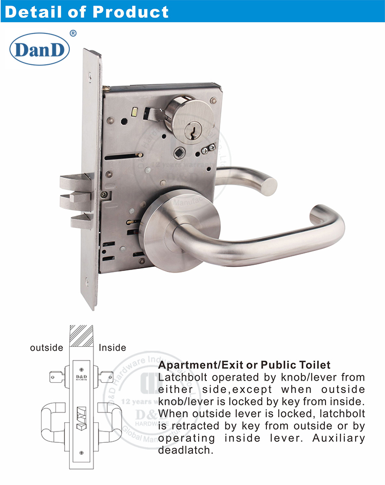 Mat&eacute;riel de verrouillage de verrouillage ANSI lourd et D