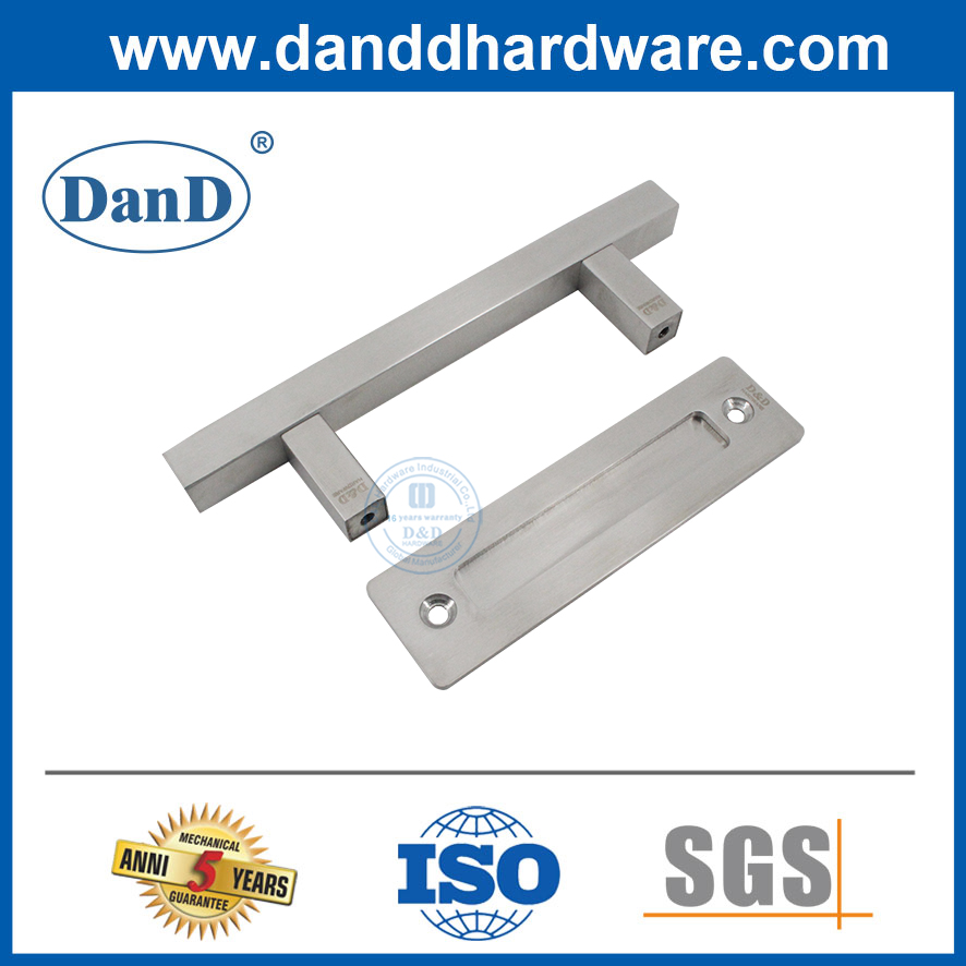Porte de grange extérieure Satin en acier inoxydable en acier coulissant Gardage Porte de porte DDBD104