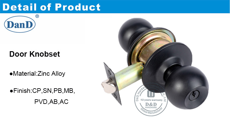 Poign&eacute;e de porte Tubulaire Serrure-DDLK037-D et D