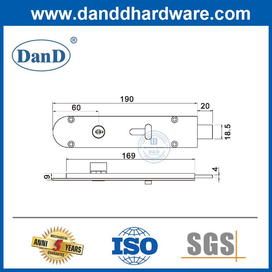 Boulons de sécurité de la porte verrouillage du canon en laiton de porte Barrel Boulon verrouillage-DDDB027