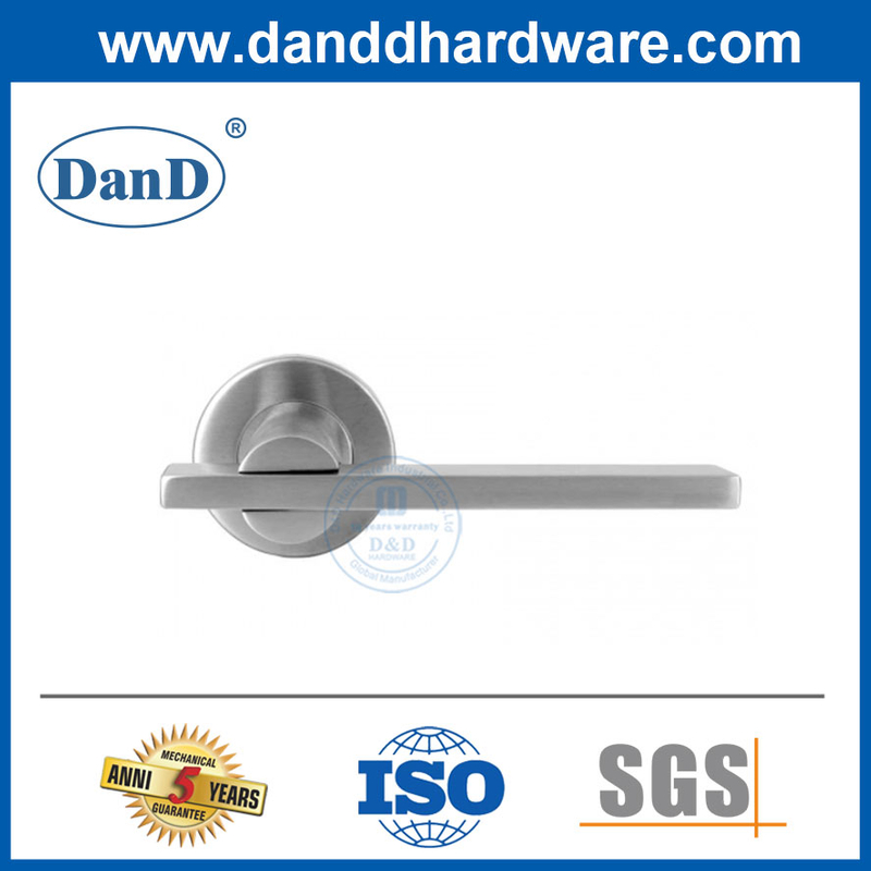 Poignée de levier de porte européenne intérieure en acier inoxydable de chambre à coucher poignées de porte-DDTH041