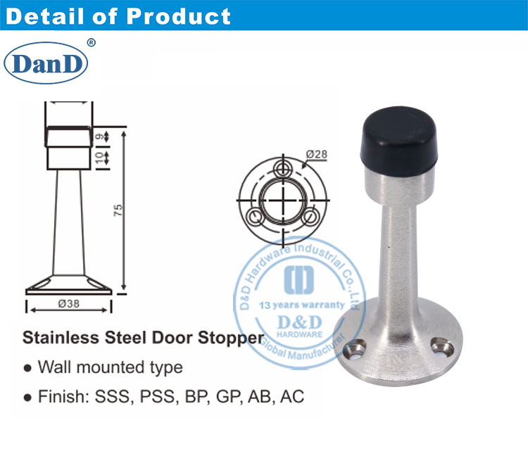 Bouchon de porte en alliage de zinc