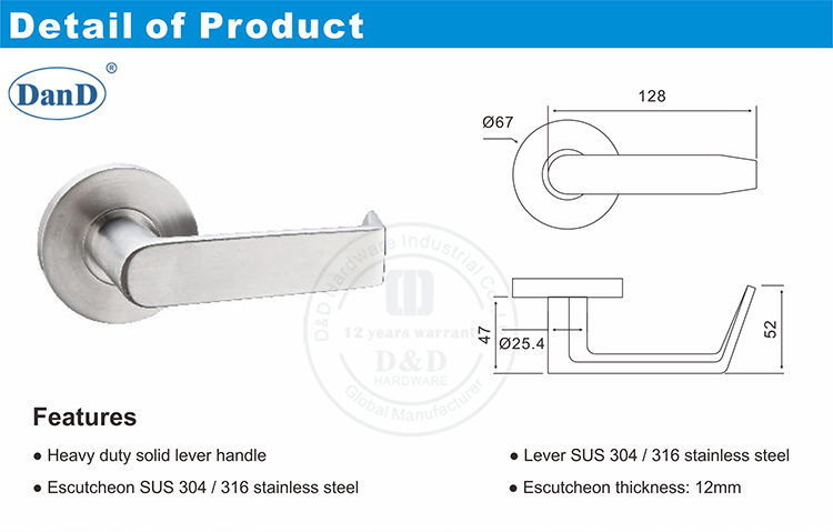 Poign&eacute;e de porte en bois durable-D et D