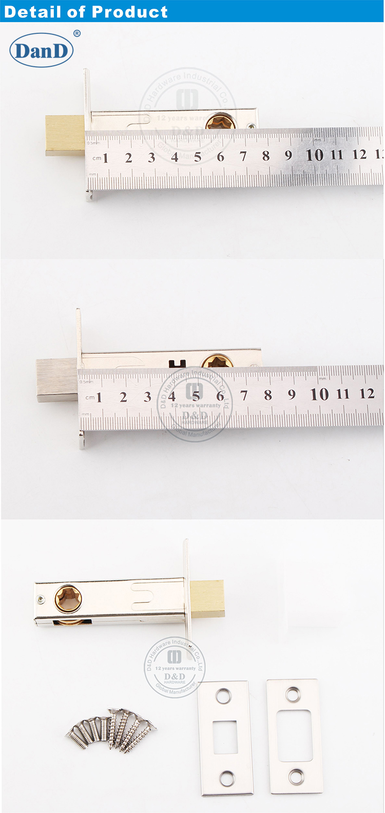 WC LOCK DEADBOLT pour mat&eacute;riel de porte en m&eacute;tal D et D