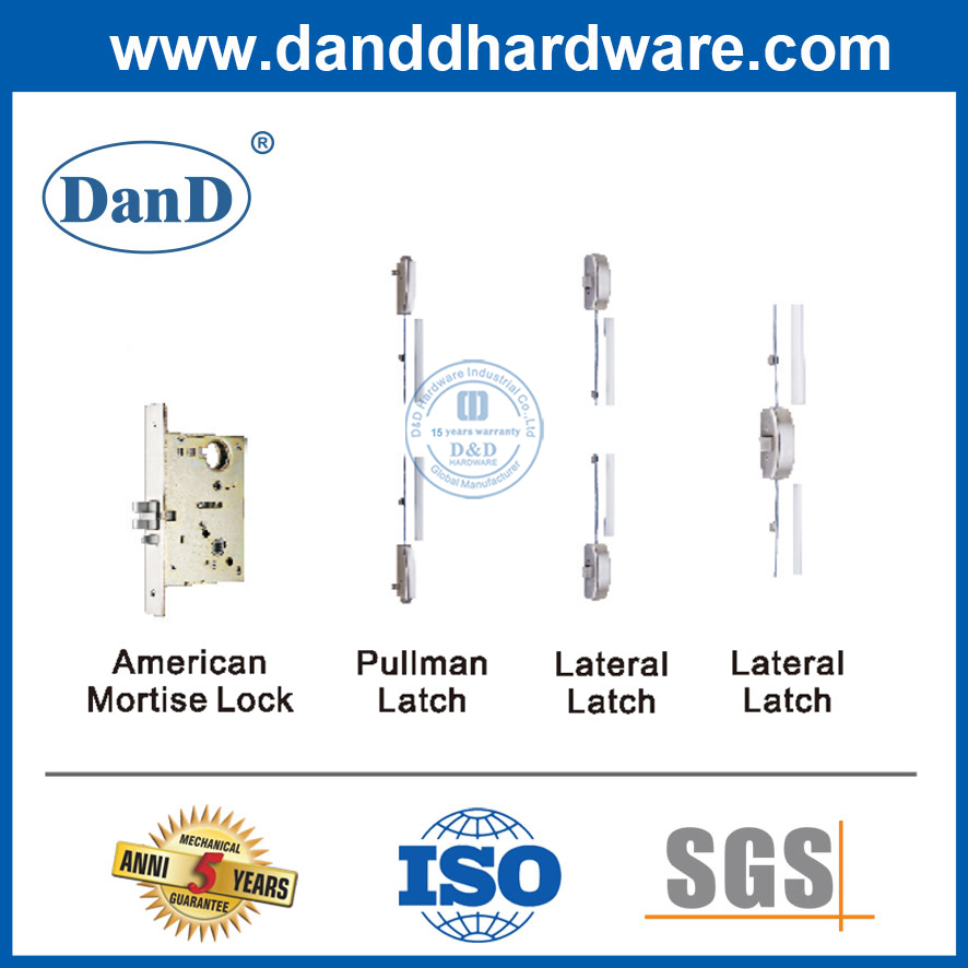 Dispositif de sortie non main en acier inoxydable et en aluminium Panique extérieure Bar-DDPD308
