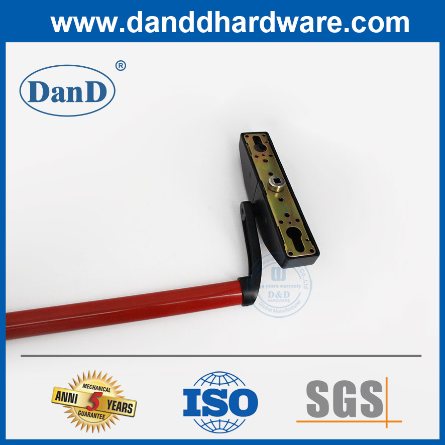 Dispositifs de barre de sortie de panique à barre transversale en acier dispositif de sortie de panique unique en rouge et noir ddpd034