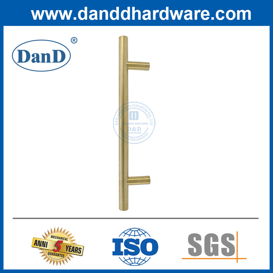 Porte intérieure en laiton en satin Tirmage de porte d'entrée dorée en acier inoxydable Handle-DDPH031