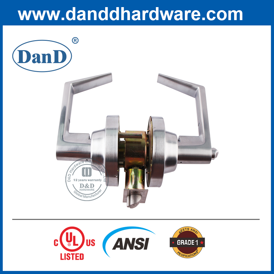 ANSI Grade 1 Le levier en alliage zinc serrure tubulaire pour la porte en métal-DDLK009