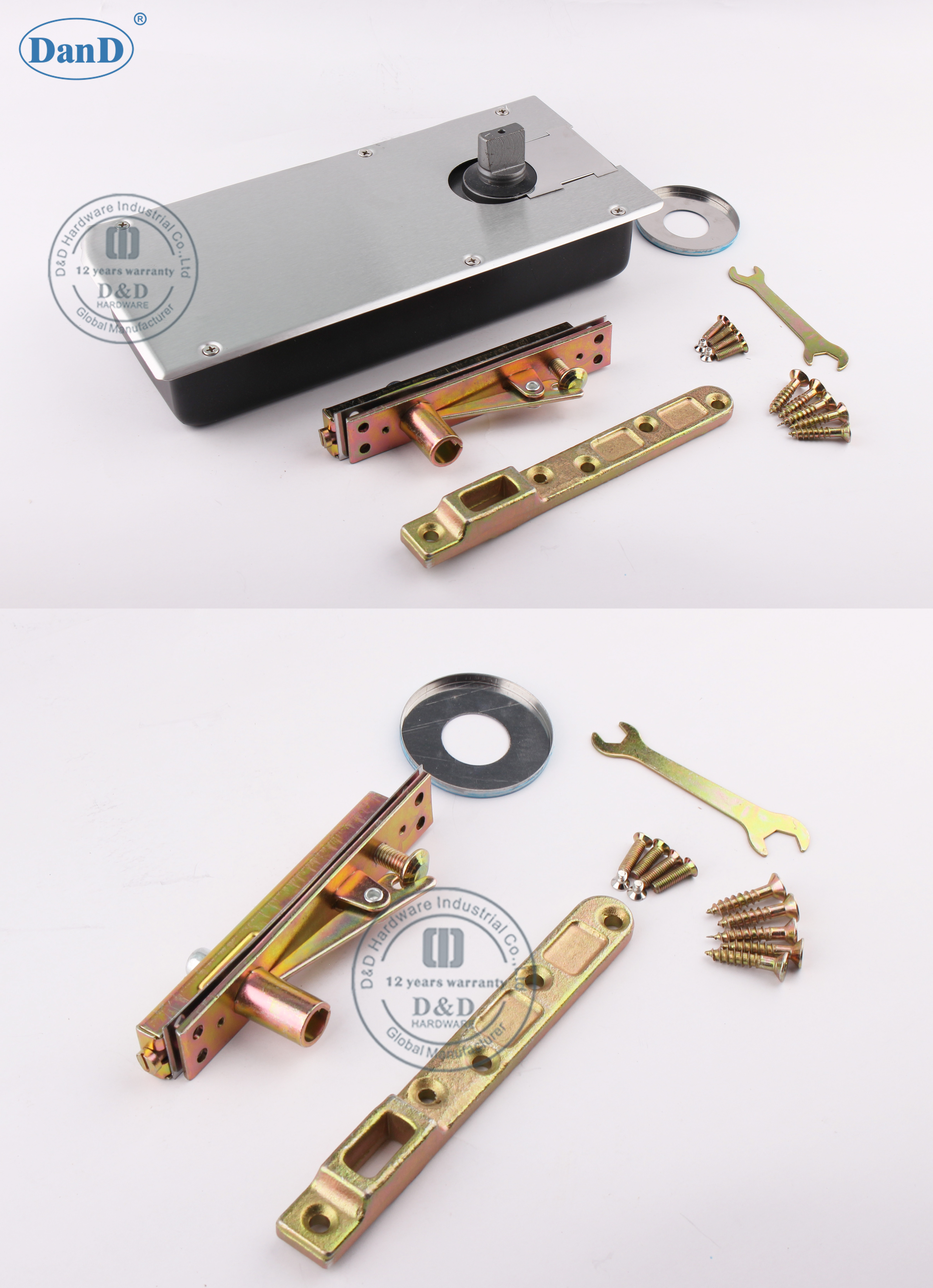 Planchers de porte en verre Spring-D et D Hardware