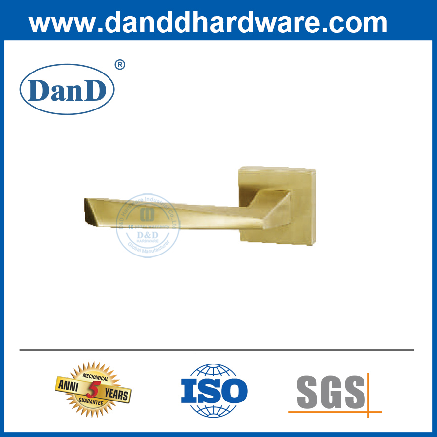 Poigure solide moderne Pandée en acier inoxydable carré de porte en or entrée Handle-DDSH056