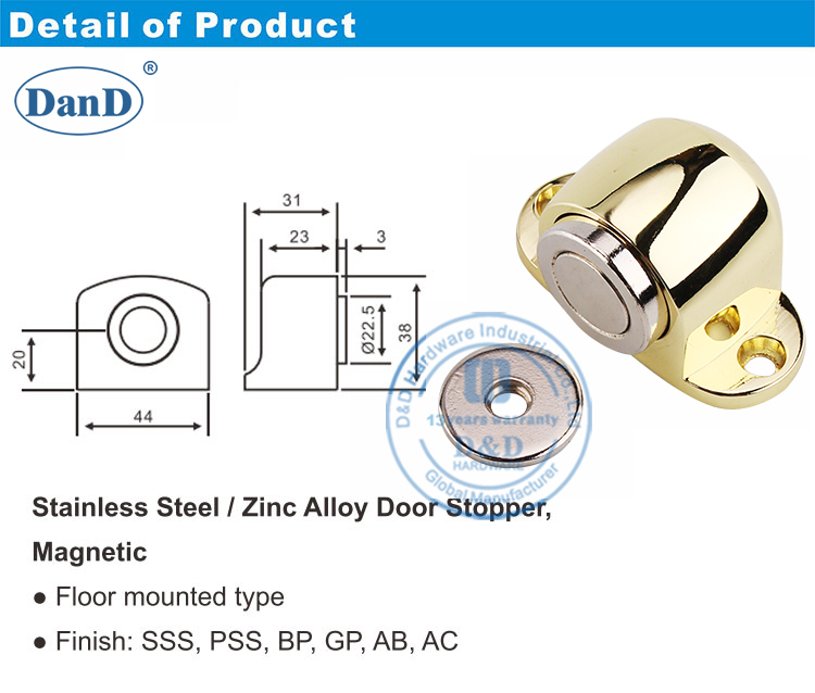 Support de porte en or
