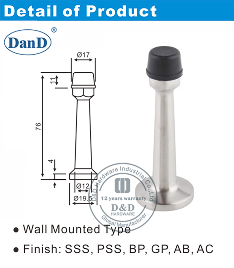 Stopper de porte d&eacute;coratif et quincaillerie D
