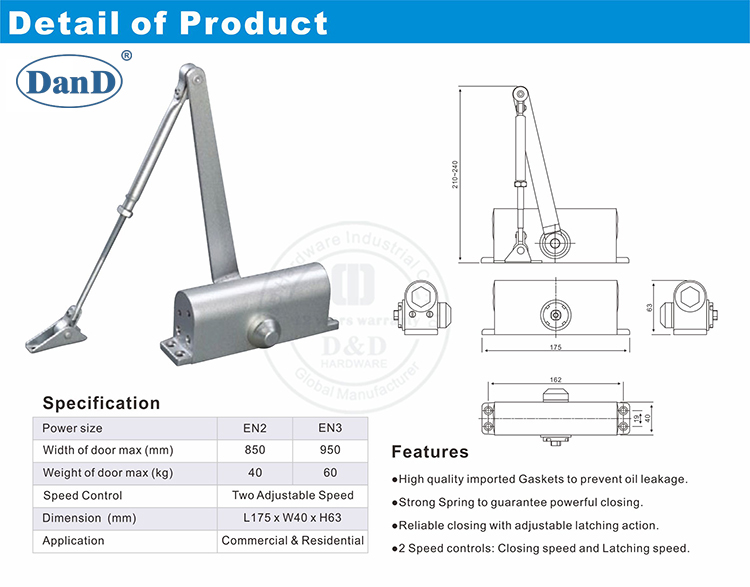 Porte hydraulique Closer-d et d mat&eacute;riel D et D
