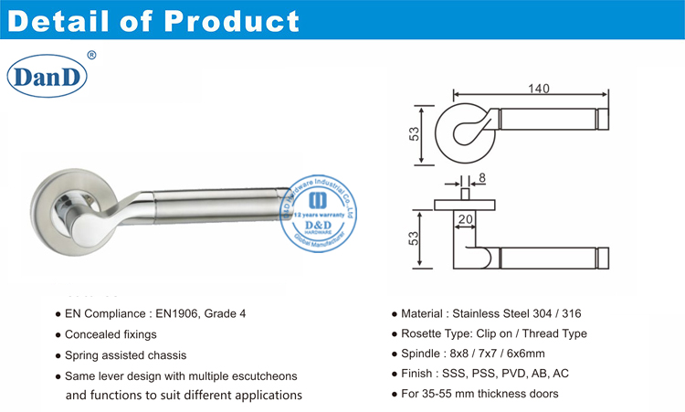 Mat&eacute;riel de manche du levier de passage - D et D