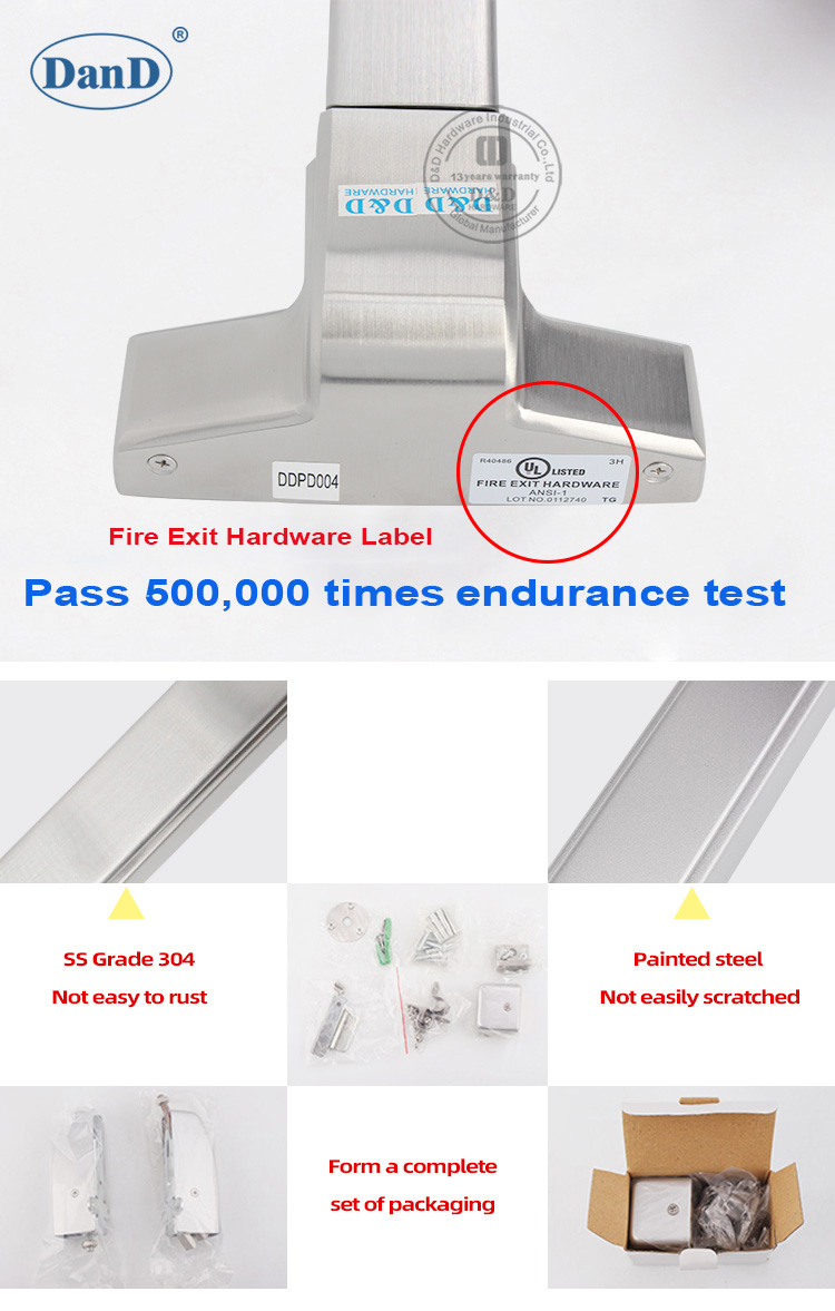 Verrouillage de la barre de pouss&eacute;e de panique 